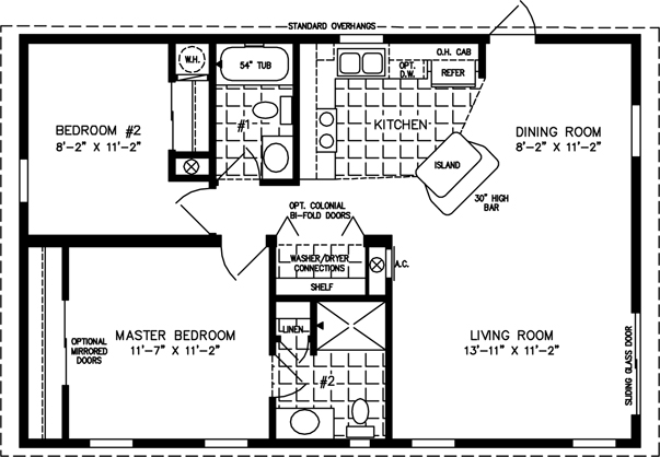 A typical manufactured home floor plan